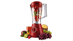 Liquidificador Cadence Colors Evolution Trapèze - 500W - Vermelho - LIQ351 - 4 Velocidades - Cadence