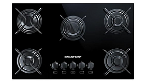 Cooktop 5 bocas Brastemp com grades piatina e acendimento automático BDD75AE - BIVOLT