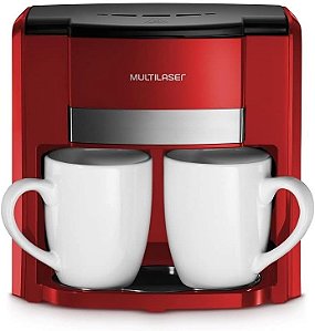 Cafeteira Multilaser 2 Xícaras 127V 550W - Filtro Permanente e Colher Dosadora - Vermelho - BE015