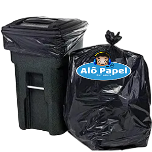 Saco de lixo 75x90 preto 100 lts / Pesado / 100 un