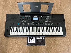 Teclado Arranjador Yamaha PSR E 473 + Porta Partituras- Produto Seminovo