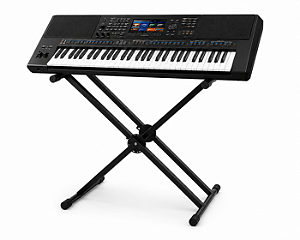 KIT Arranjador Yamaha 720 Plus + Suporte em X Duplo - Produtos Novos
