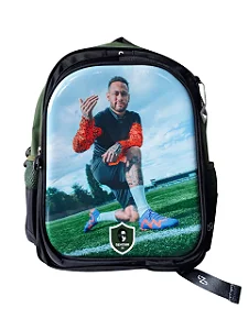Mochila Estampada Estrela Do Futebol Neymar Jr Azul e Preta
