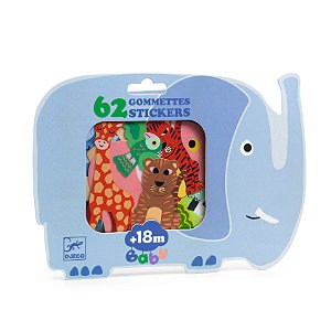 62 adesivos- Animais da savana