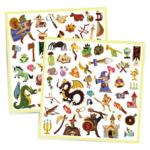 160 adesivos metalizados- Medieval