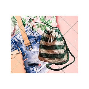 Bolsa De Crochê Verde e Bege