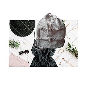 Bolsa De Crochê Bege