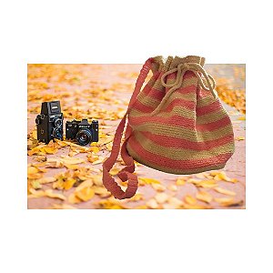 Bolsa De Crochê Laranja E Amarelo