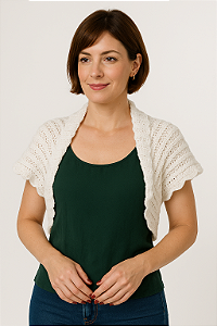 Bolero De Tricô Branco