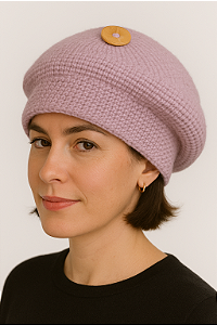 Boina De Crochê Tunisiano Lilás Claro