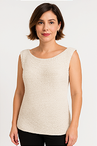 Blusa De Tricô Algodão Natural