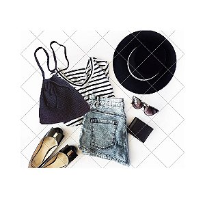 Bolsinha De Crochê Tunisiano Preta