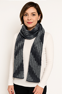 Cachecol de Tricô Mescla Cinza