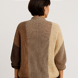 Kimono De Crochê Tunisiano Tons Terrosos