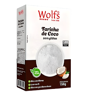 Farinha de Coco Sem Glúten 150g - Wolfs