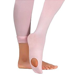 Meia para ballet suplex infantil cor de rosa fio 60 conversível