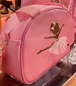 Bolsa cor de rosa acetinada para bailarinas em aulas de ballet