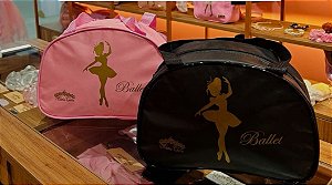 Bolsa tradicional ballet rosa e preta