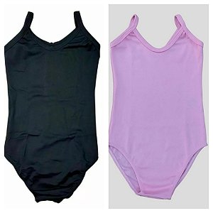 Collant alcinha helanca juvenil cores rosa e preto