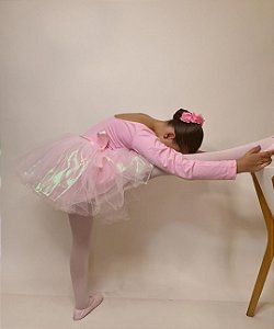 Saia tutu rosa transpassar para ballet, fantasias e apresentações