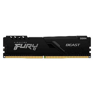 Memória Kingston Fury Beast, 8GB, 2666MHz, DDR4, CL16 - KF426C16BB/8 Preto
