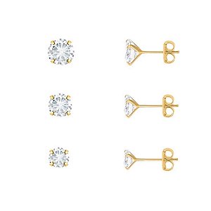 KIT BRINCO PONTO DE LUZ 3MM 4MM 5MM EM OURO 18K