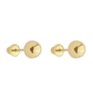 Brinco Bola 4mm Infantil E Recém-nascido Ouro 18k