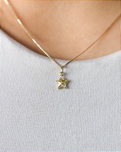 Pingente Estrela 12 mm Em Ouro