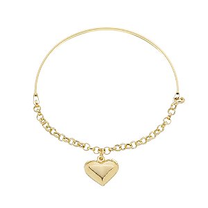 Bracelete Berloque Amendoa 4 Mm em ouro 19 Cm