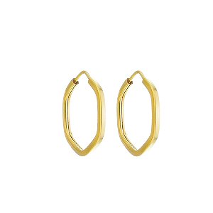 BRINCO EM OURO SEXTAVADO 12MM