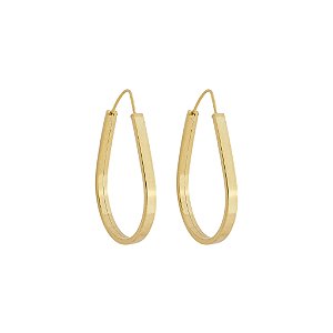 BRINCO EM OURO CHATO GOTA 24 MM