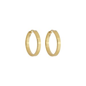 Brinco Em Ouro Argola Chato Infantil 12mm