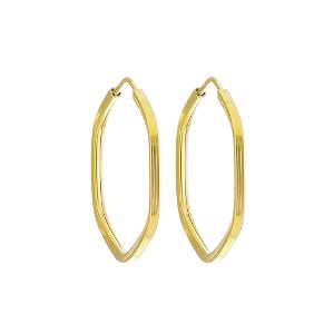 BRINCO EM OURO SEXTAVADO 15MM