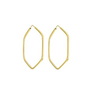 BRINCO EM OURO SEXTAVADO 24MM