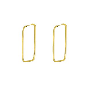 BRINCO EM OURO RETANGULAR 30MM