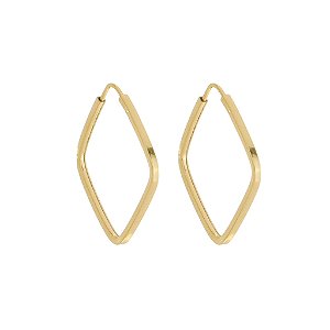 BRINCO EM OURO QUADRADO CANTO 14MM
