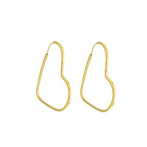 BRINCO EM OURO CORAÇÃO 27MM