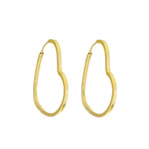 BRINCO EM OURO CORAÇÃO 19MM