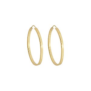 BRINCO EM OURO CHATO OVAL 30 MM