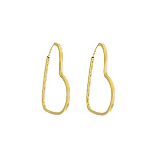 BRINCO EM OURO CORAÇÃO 25MM