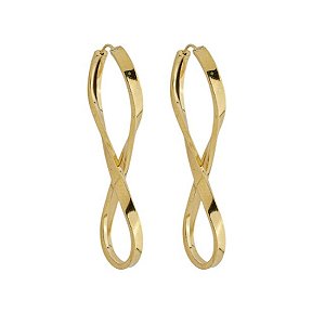 BRINCO EM OURO CHATO INFINITO 34 MM