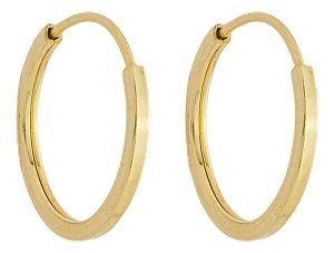 Kit 2 pares Brinco Argola Infantil 10mm Em Ouro