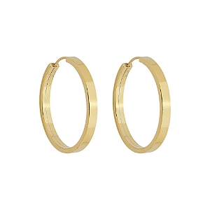 Brinco Em Ouro Argola Chato 17mm