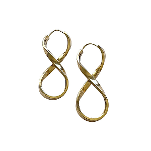 Brinco Em Ouro Chato Infinito 28mm