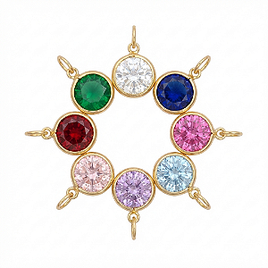 PINGENTE PONTO DE LUZ REDONDO 6MM OURO 18K 750