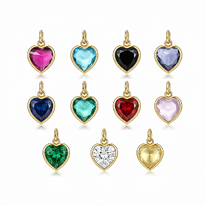 PINGENTE PONTO DE LUZ CORAÇÃO 10MM OURO 18K 750