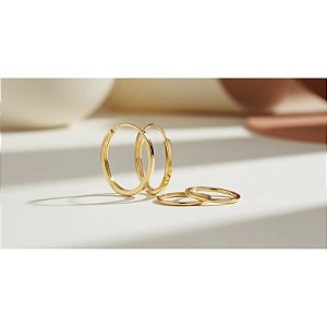 Kit Ouro Kids: Brinco Argola Infantil Dourado 10mm + Brinco Argola Infantil Dourado 12mm