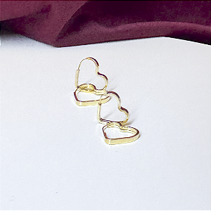 Conjunto Mãe E Filha Brinco Coração Chato 12mm E 16mm