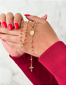 Colar Terço Nossa Senhora Em Ouro