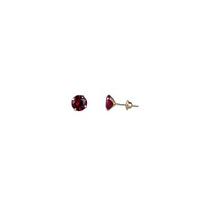 Brinco com Tarraxa Ponto de Luz Zircônia Rosa 5mm em Ouro 18k